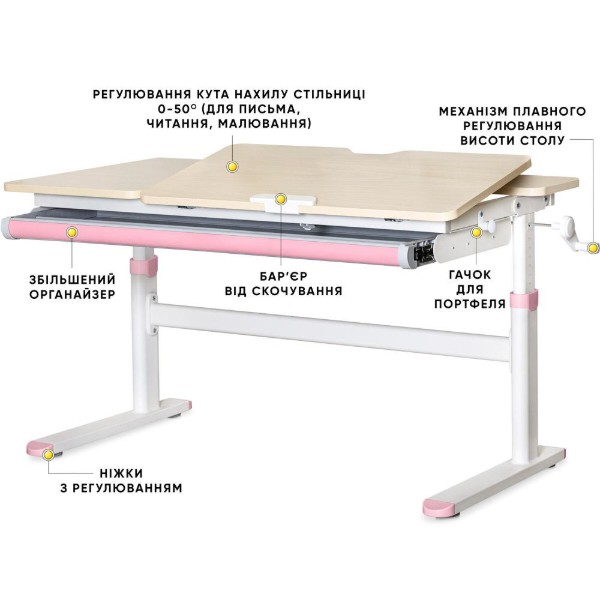 Фото - Парта шкільна Evo-kids  TH-360 TG/PN Lite